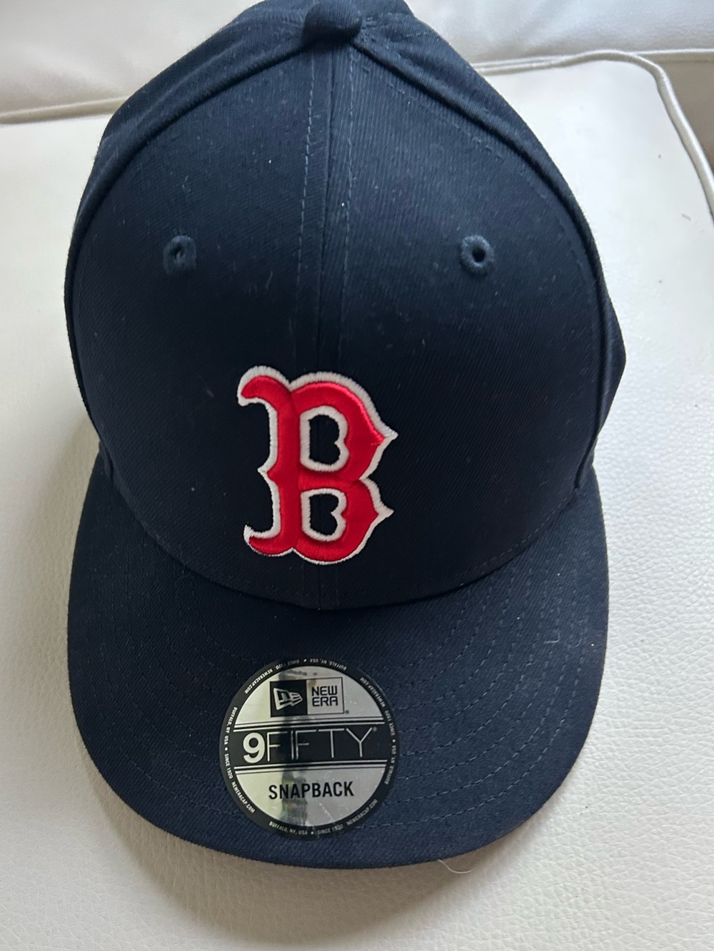 New Era Navy and Red Boston B Snapback Cap